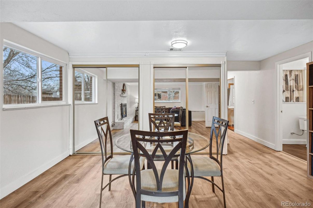 Dining room, Interior, Wood Texture Flooring