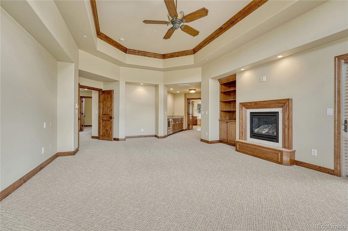 Empty room, Fireplace, Interior, Recessed Lighting