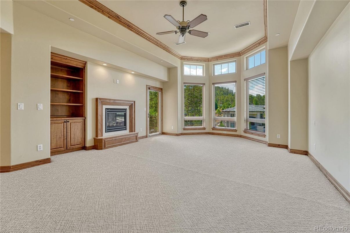 Empty room, Fireplace, Interior, Recessed Lighting