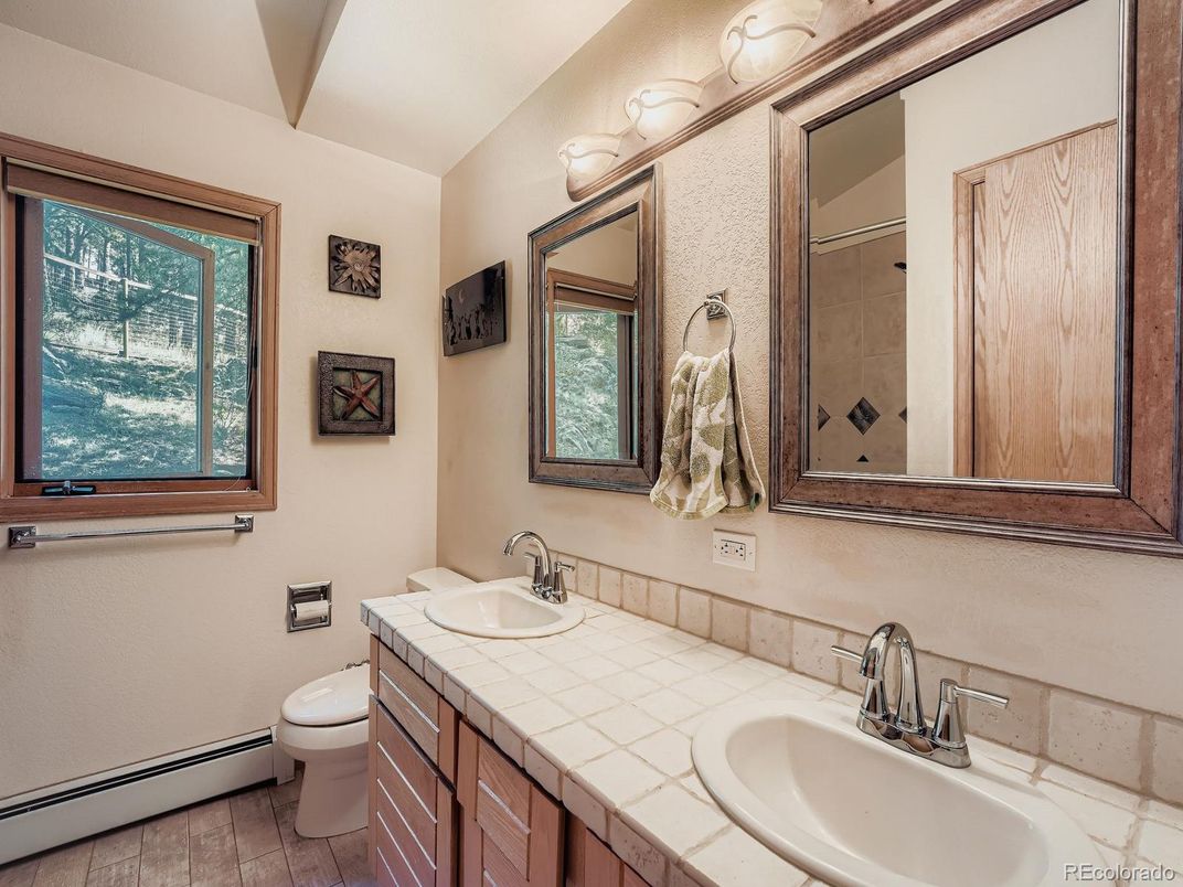 Bathroom, Dual Sink Vanities, Interior, Tile Countertops