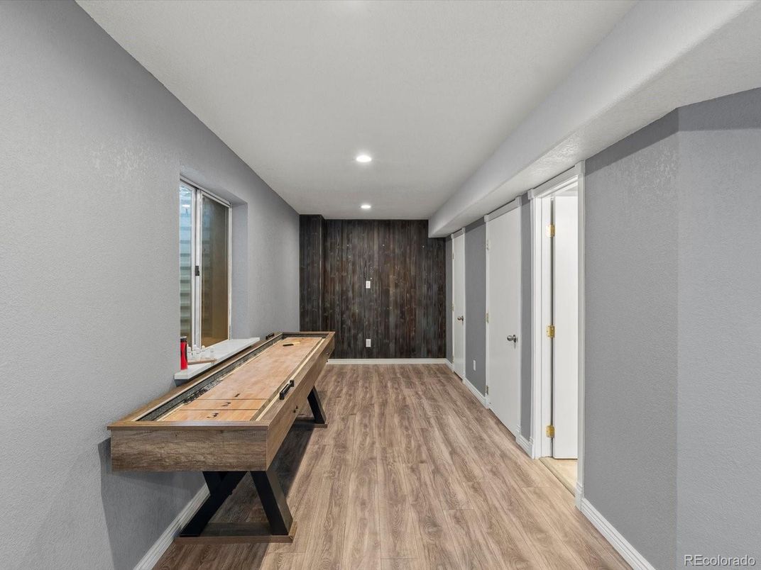 Game Room, Interior, Recessed Lighting, Wood Texture Flooring