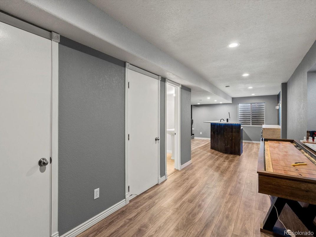 Game Room, Interior, Recessed Lighting, Wood Texture Flooring