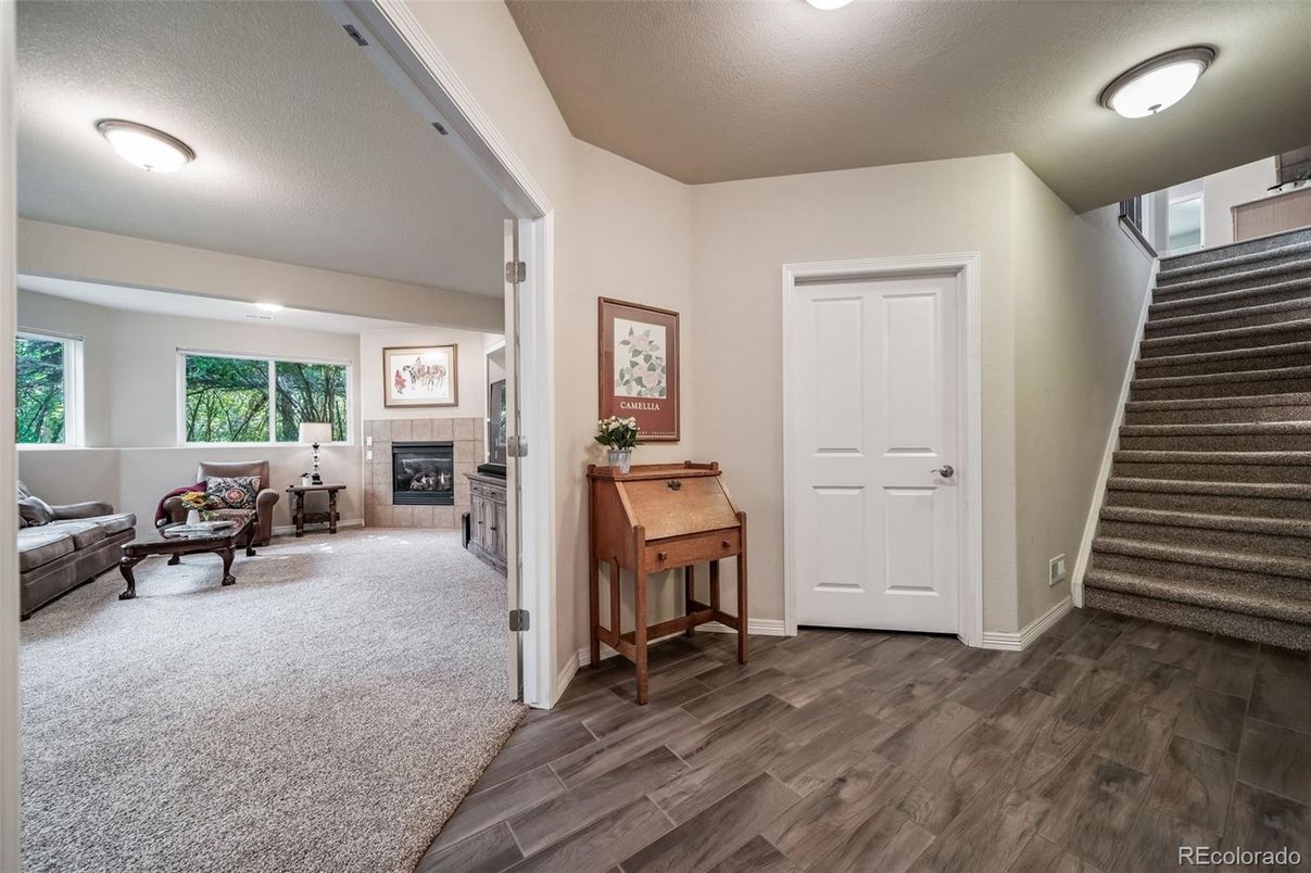 Fireplace, Interior, Wood Texture Flooring