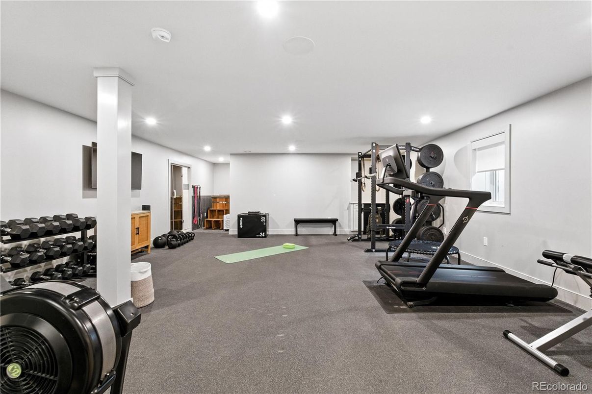 Fitness Equipment, Gym, Interior, Recessed Lighting