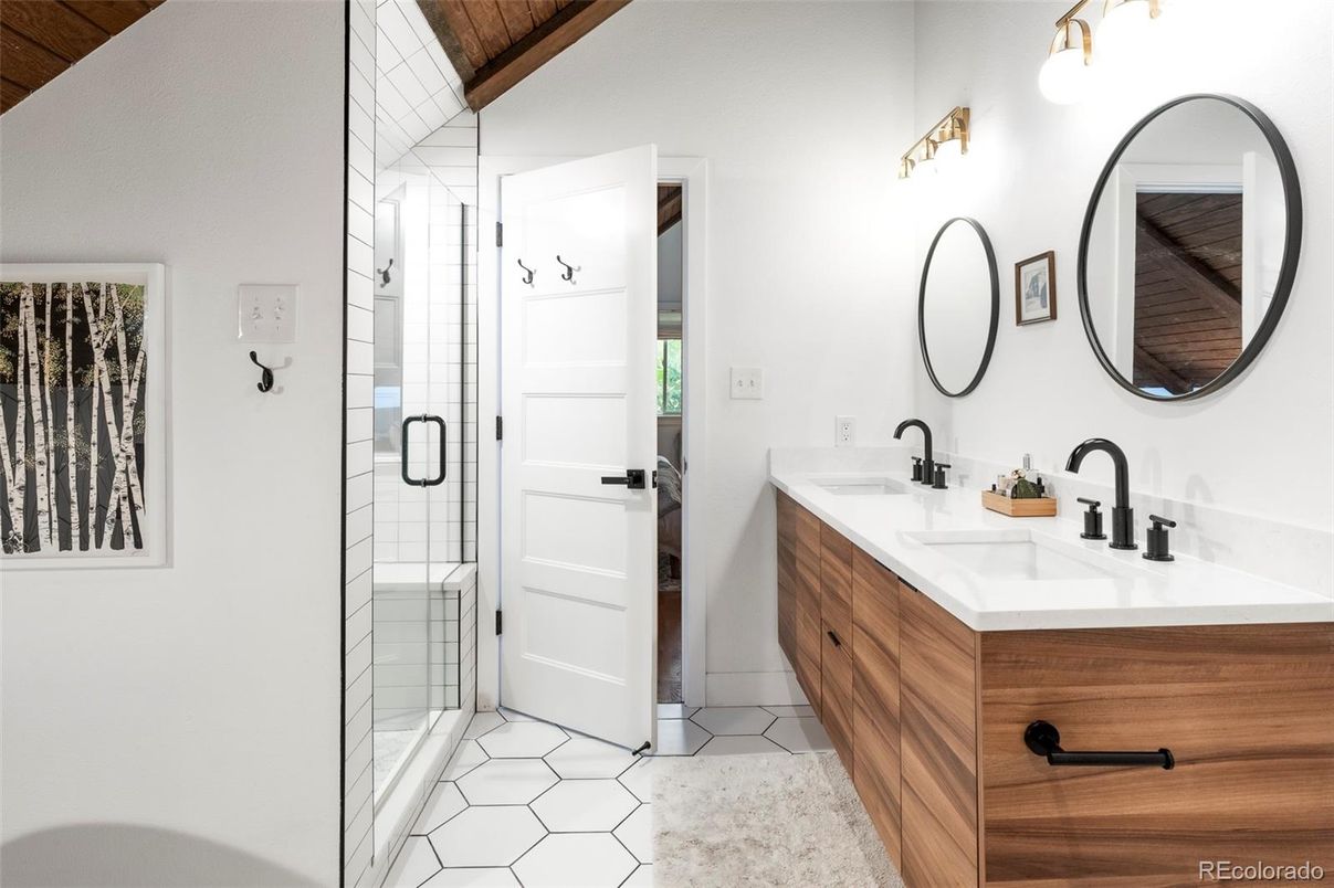 Bathroom, Dual Sink Vanities, Glass Shower, Interior