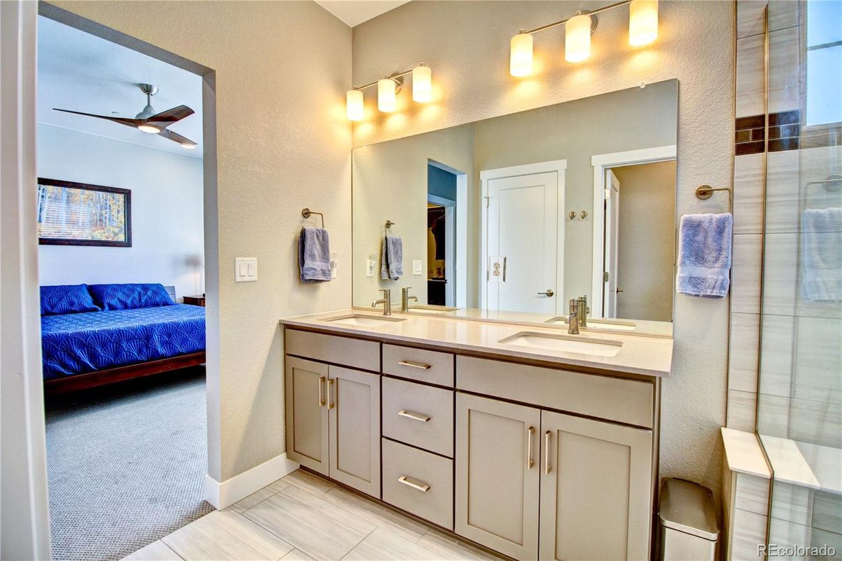 Bathroom, Bedroom, Dual Sink Vanities, Glass Shower, Interior