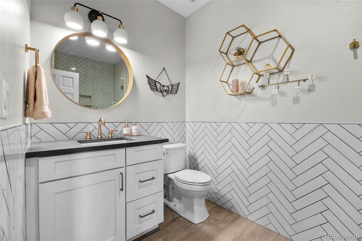 Bathroom, Interior, Wood Texture Flooring