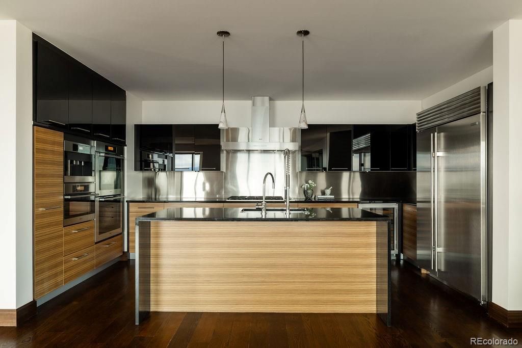 Interior, Kitchen, Pendant Lights, Stainless Steel Appliances, Wood Texture Flooring