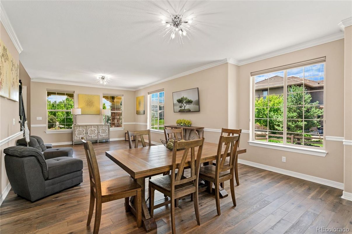 Dining room, Interior, Wood Texture Flooring