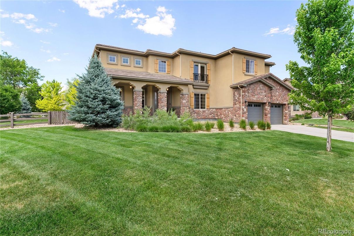 Attached, Backyard, Exterior, Facade, Brick Facade, Mediterranean