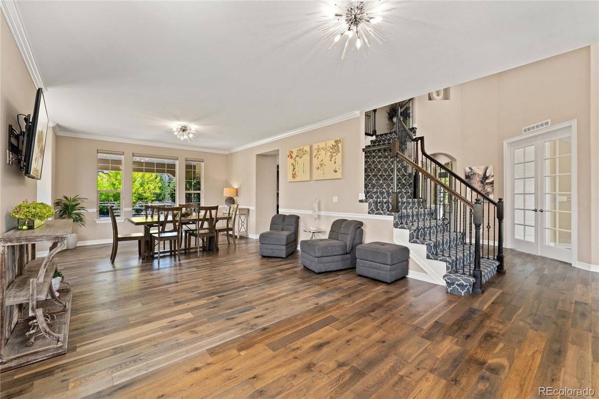 Dining room, Interior, Wood Texture Flooring