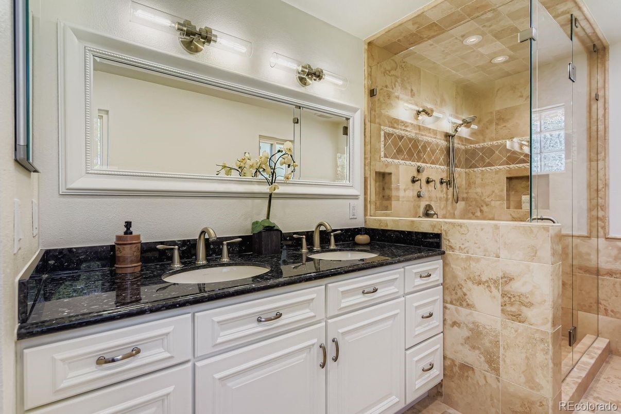 Bathroom, Dual Sink Vanities, Glass Shower, Interior