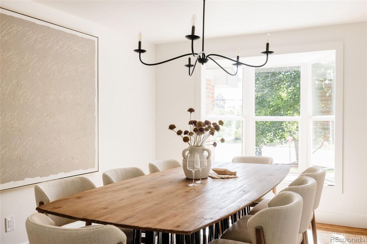 Chandelier, Dining room, Interior, Wood Texture Flooring