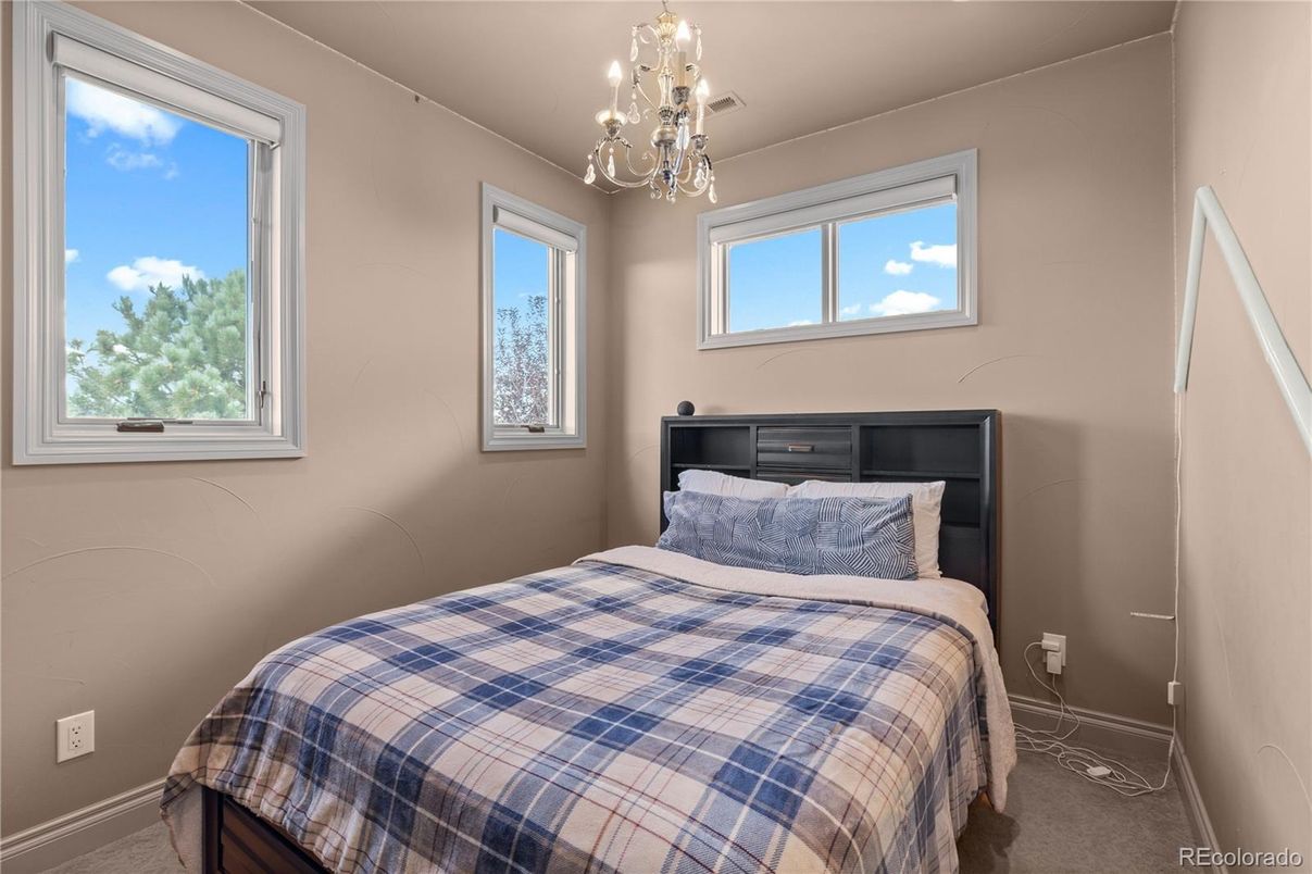 Bedroom, Chandelier, Interior