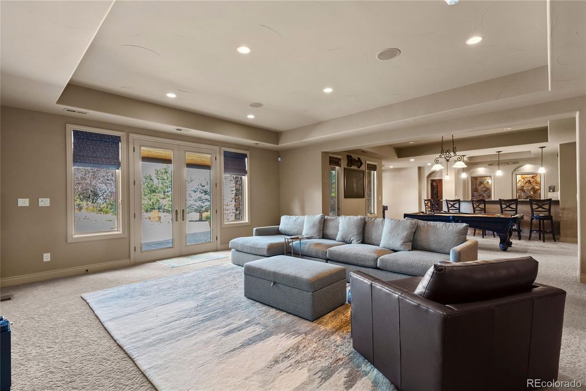 Billiard Table, Game Room, Interior, Living room, Pendant Lights, Recessed Lighting