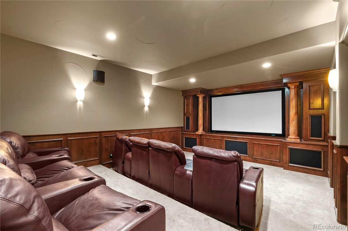 Home Theatre Room, Interior, Projection Screen, Recessed Lighting, Theatre Room