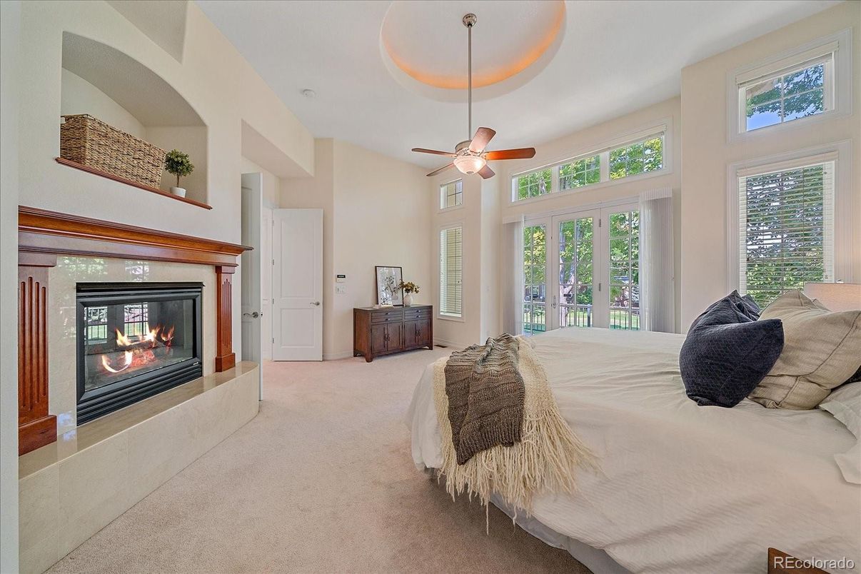 Bedroom, Fireplace, Interior