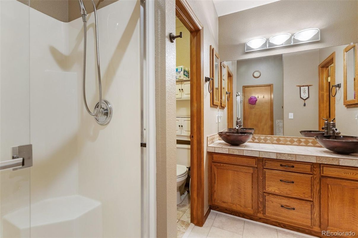 Bathroom, Dual Sink Vanities, Interior, Tile Countertops