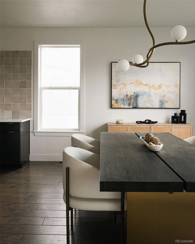 Dining room, Interior, Wood Texture Flooring