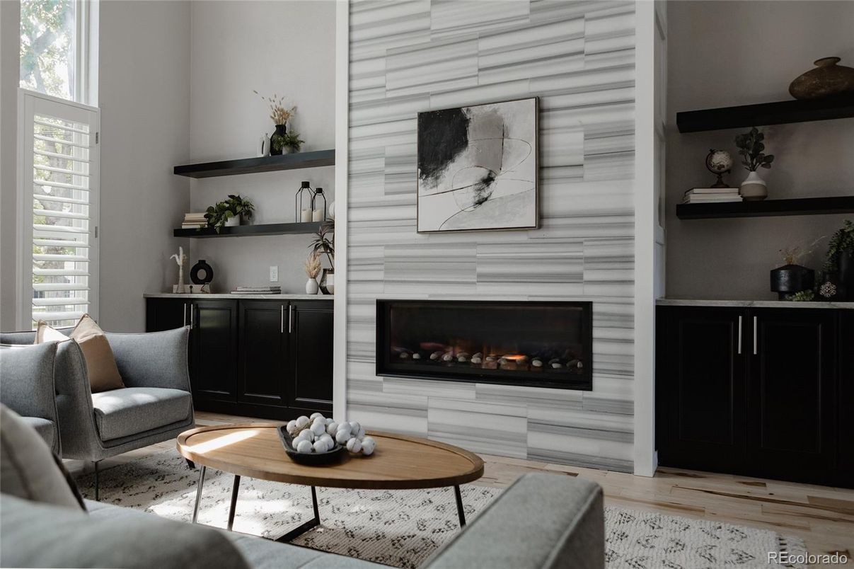 Fireplace, Interior, Living room, Wood Texture Flooring
