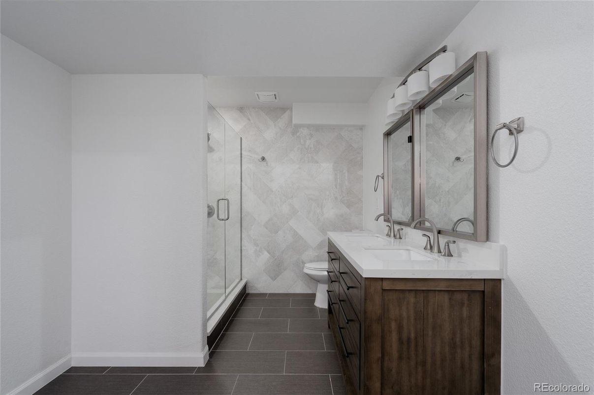 Bathroom, Glass Shower, Interior, Marble Walls