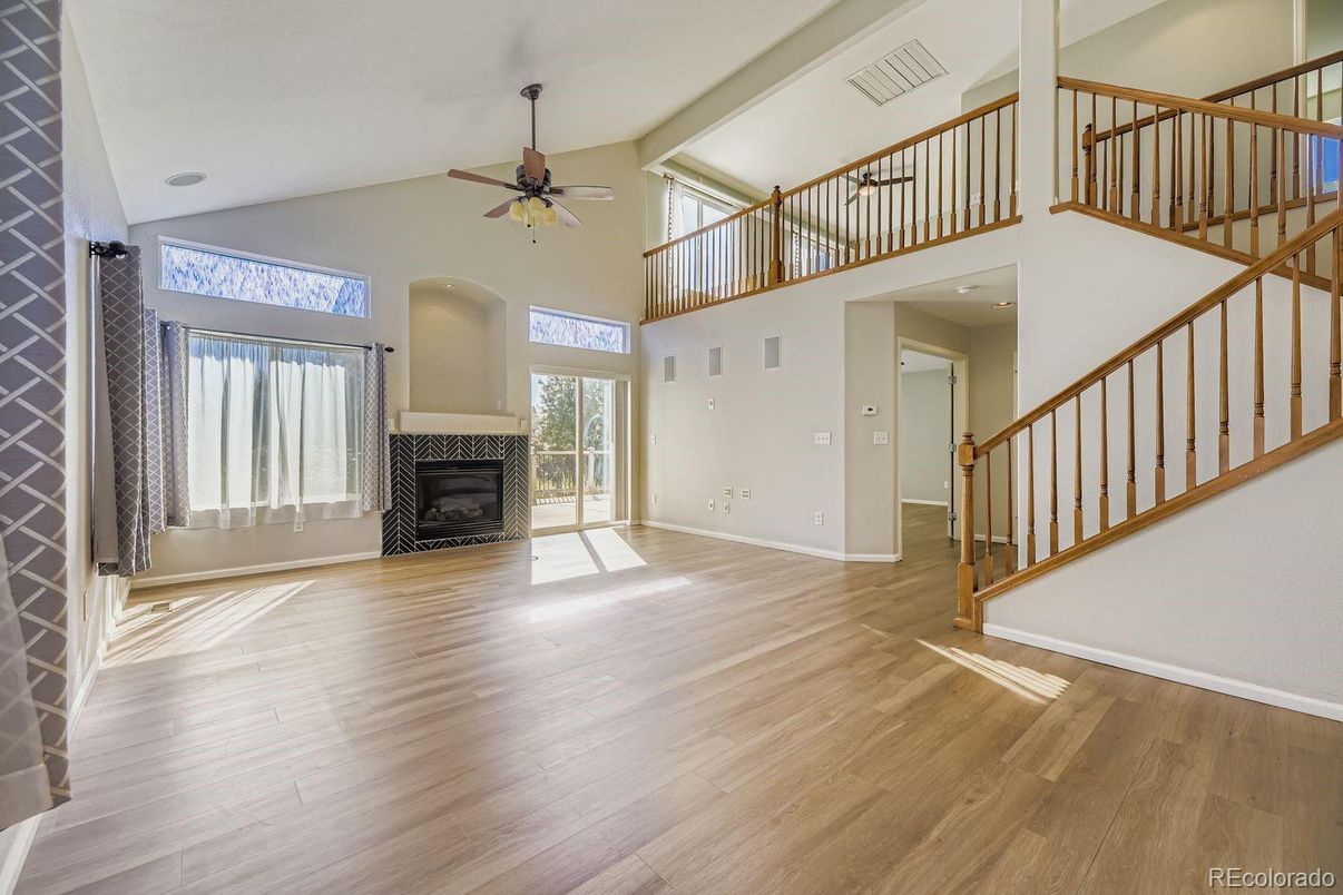 Fireplace, Interior, Wood Texture Flooring