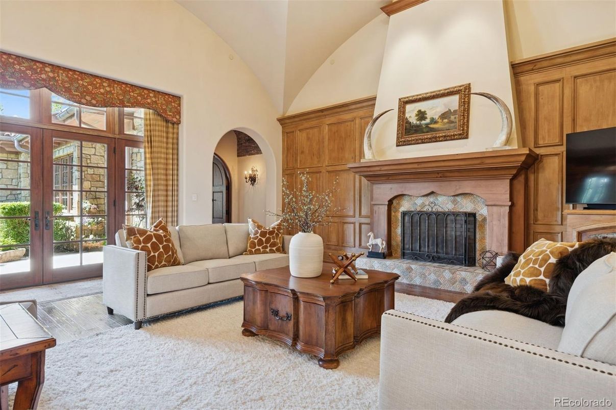 Fireplace, Interior, Living room, Wooden Walls