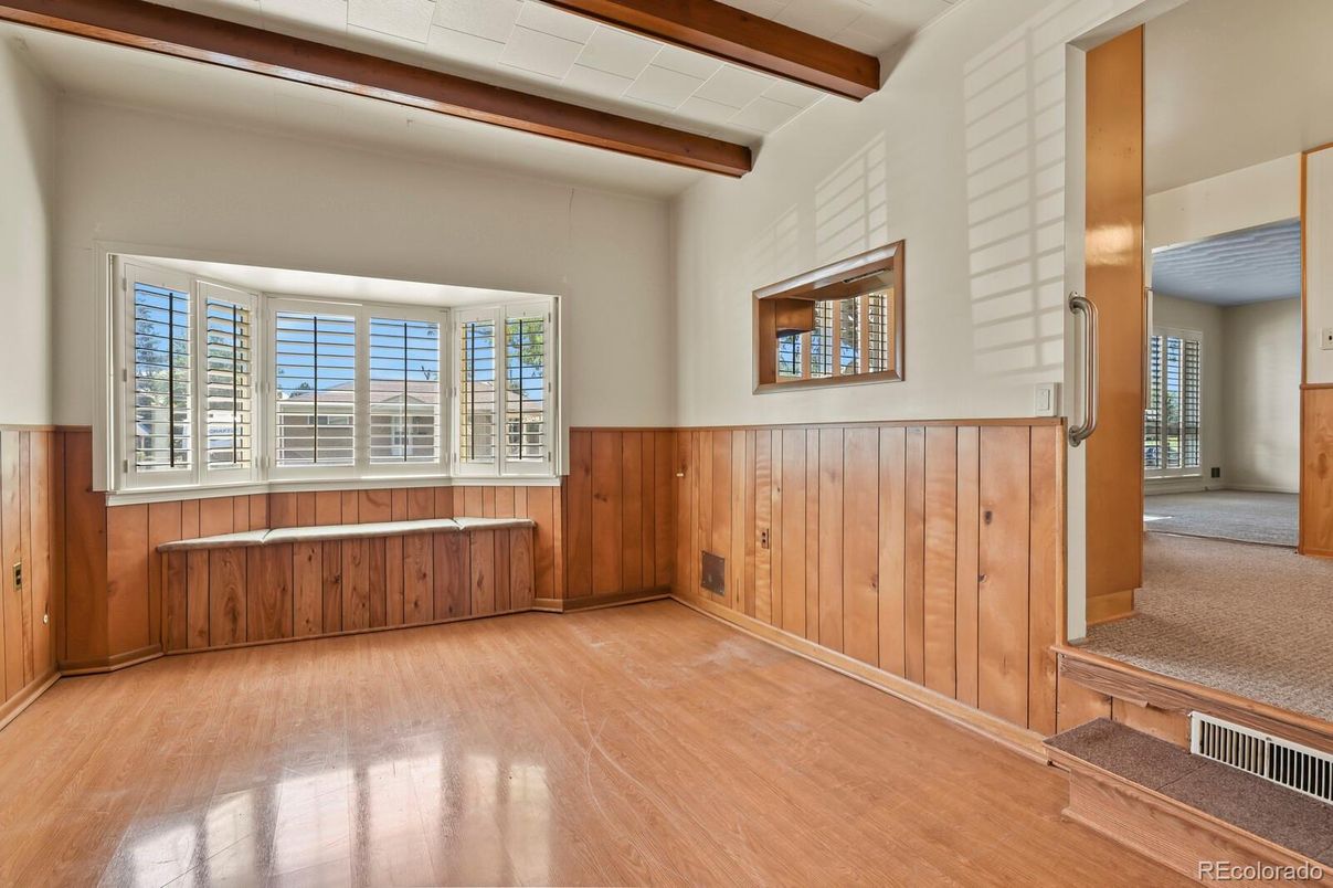 Empty room, Interior, Wooden Beams, Wood Texture Flooring, Wooden Walls