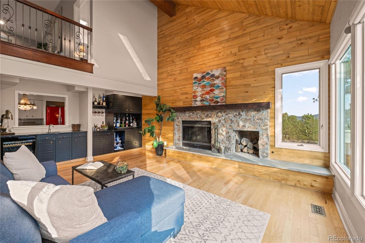 Fireplace, Interior, Living room, Wooden Beams, Wooden Ceilings, Wood Texture Flooring, Wooden Walls
