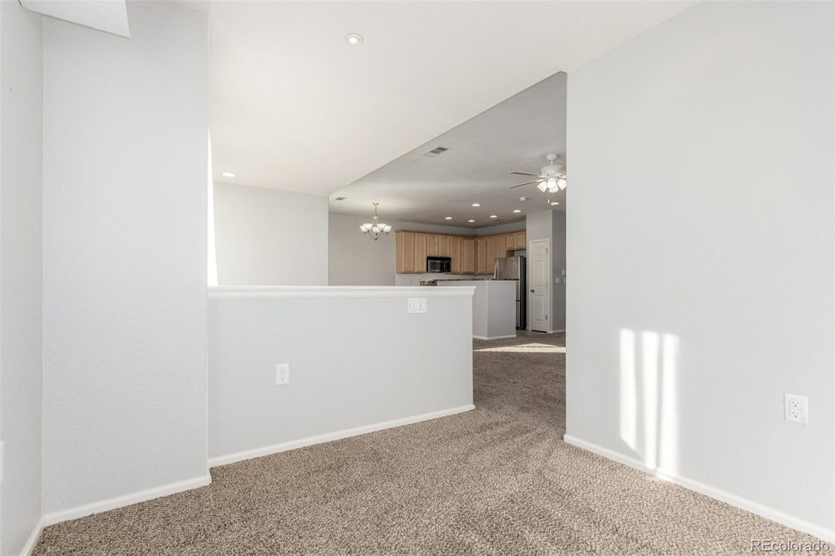 Chandelier, Empty room, Interior, Kitchen, Recessed Lighting