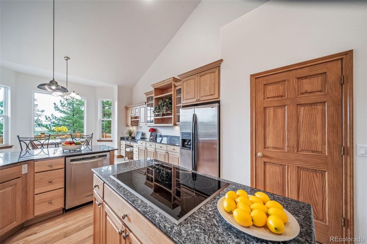 Interior, Kitchen, Pendant Lights, Stainless Steel Appliances, Wood Texture Flooring