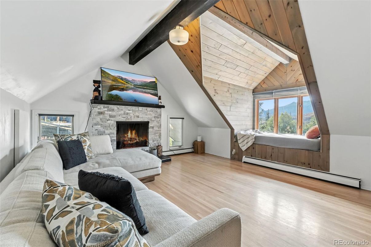 Fireplace, Interior, Living room, Wooden Beams, Wooden Ceilings, Wood Texture Flooring