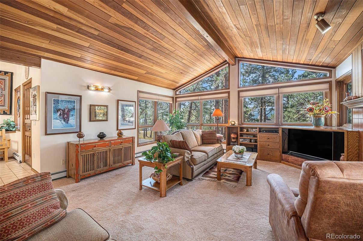 Interior, Living room, Wooden Ceilings
