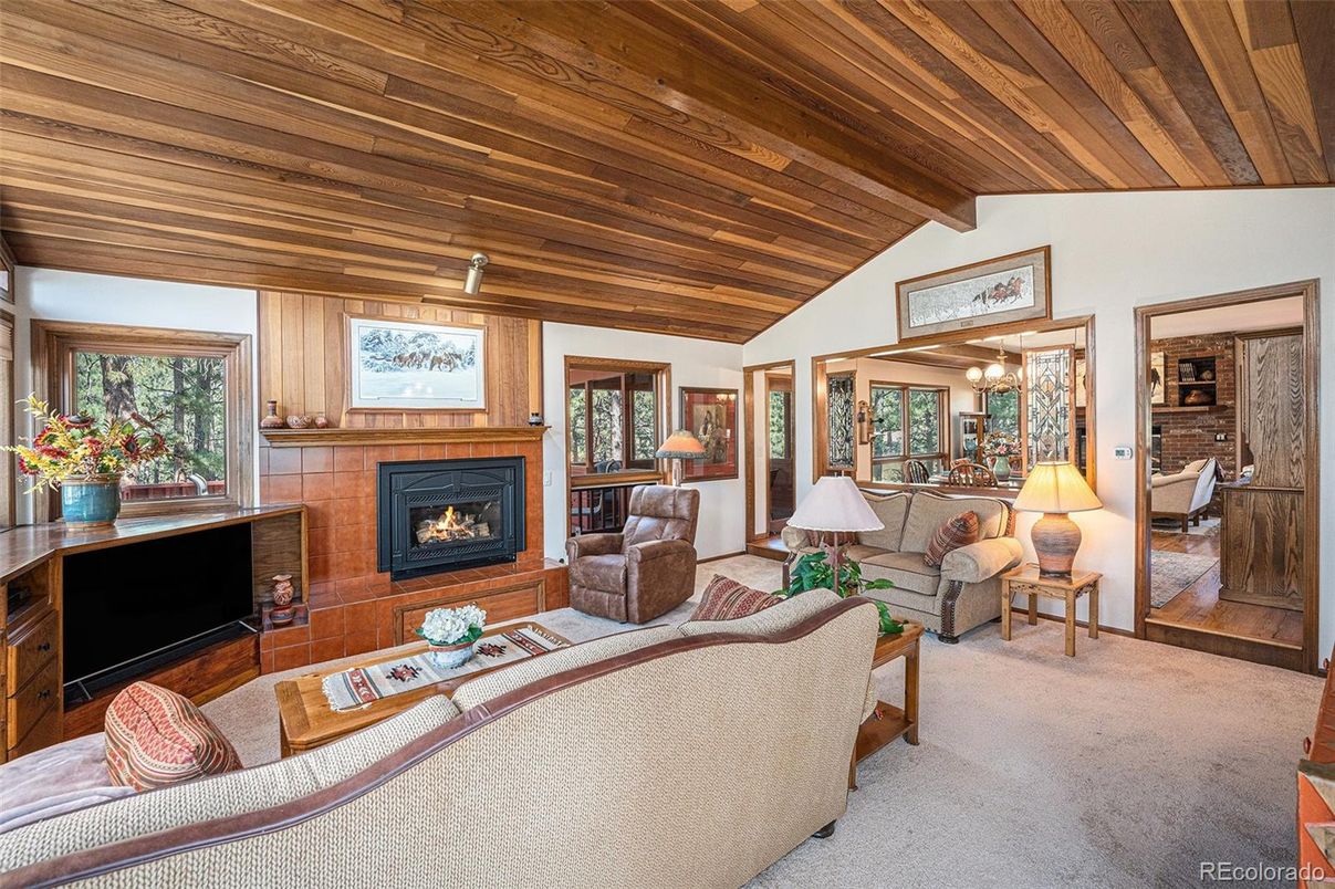 Dining room, Fireplace, Interior, Living room, Wooden Beams, Wooden Ceilings