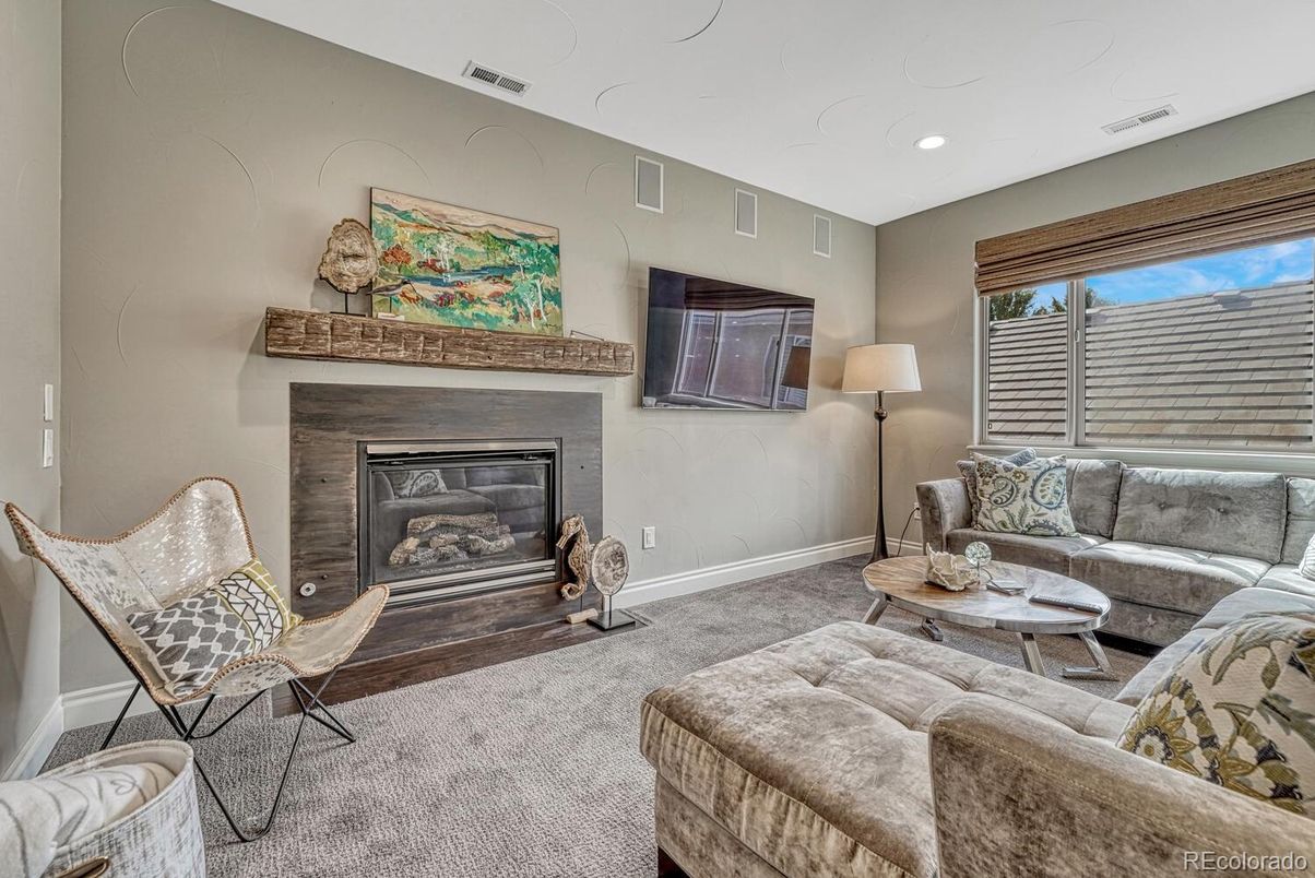 Fireplace, Interior, Living room, Recessed Lighting