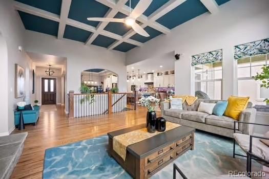 Interior, Kitchen, Living room, Pendant Lights, Recessed Lighting, Stainless Steel Appliances, Wood Texture Flooring