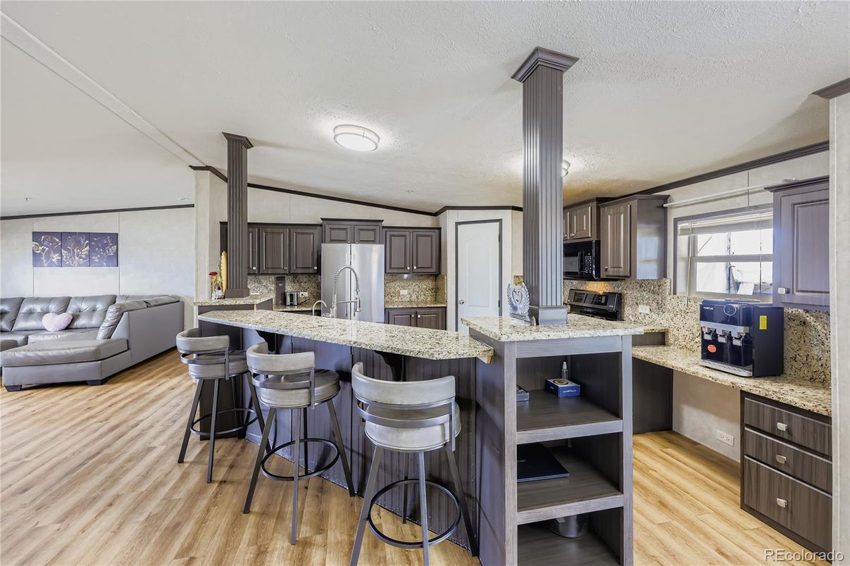 Interior, Kitchen, Wood Texture Flooring