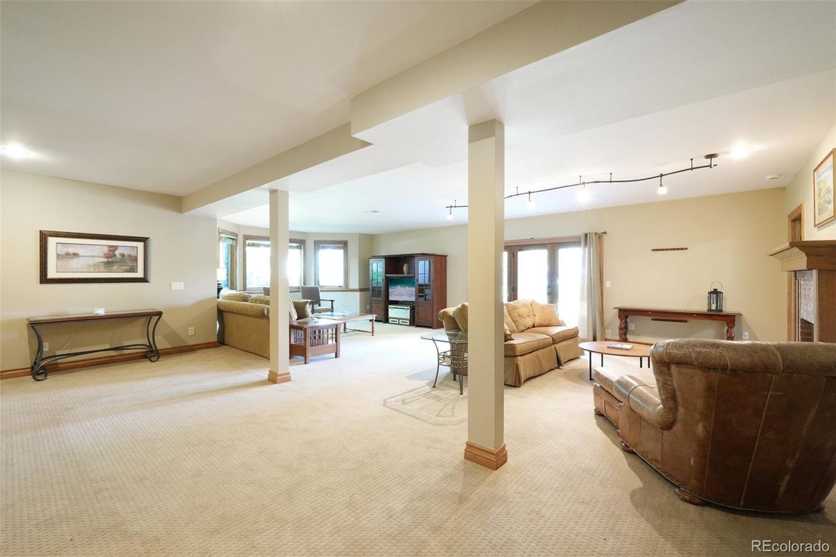 Billiard Table, Fireplace, Game Room, Interior, Living room, Recessed Lighting
