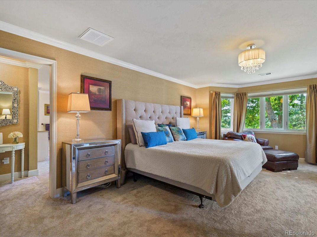 Bedroom, Chandelier, Interior