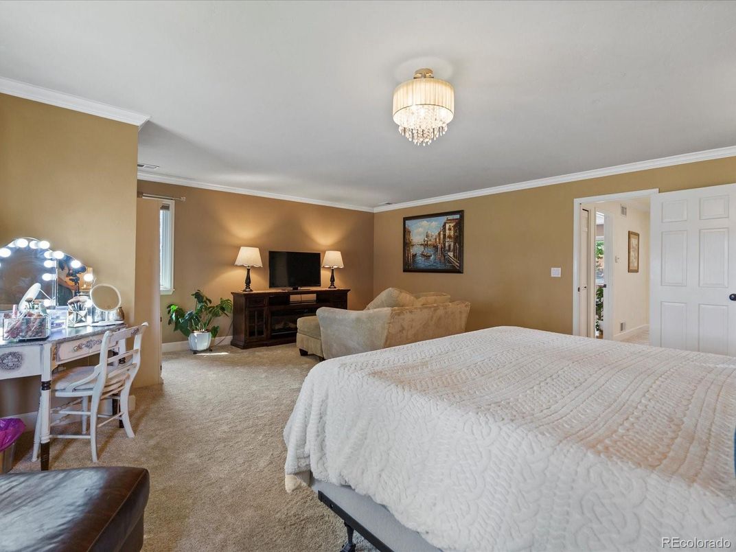Bedroom, Chandelier, Interior