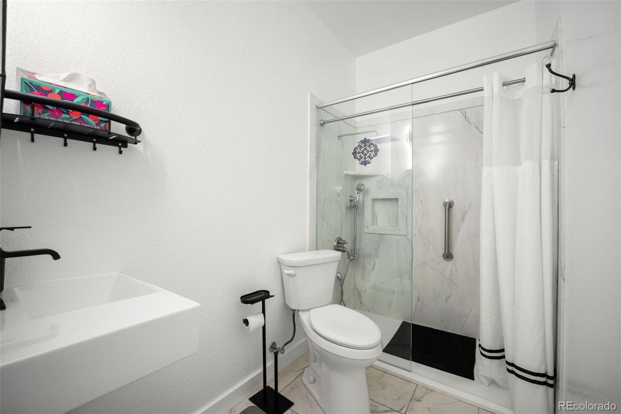 Bathroom, Glass Shower, Interior, Marble, Marble Walls