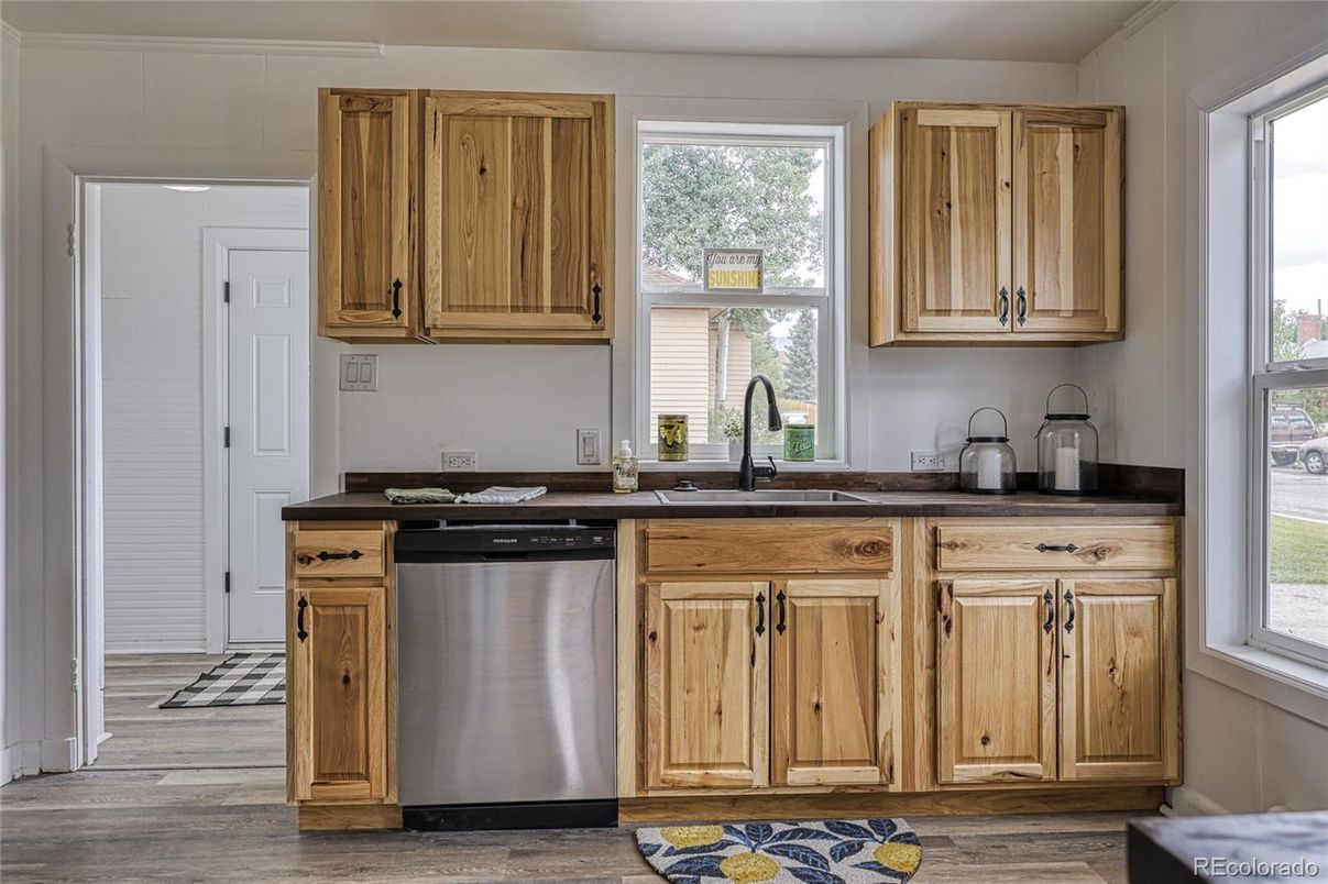 Interior, Kitchen, Stainless Steel Appliances, Wood Texture Flooring