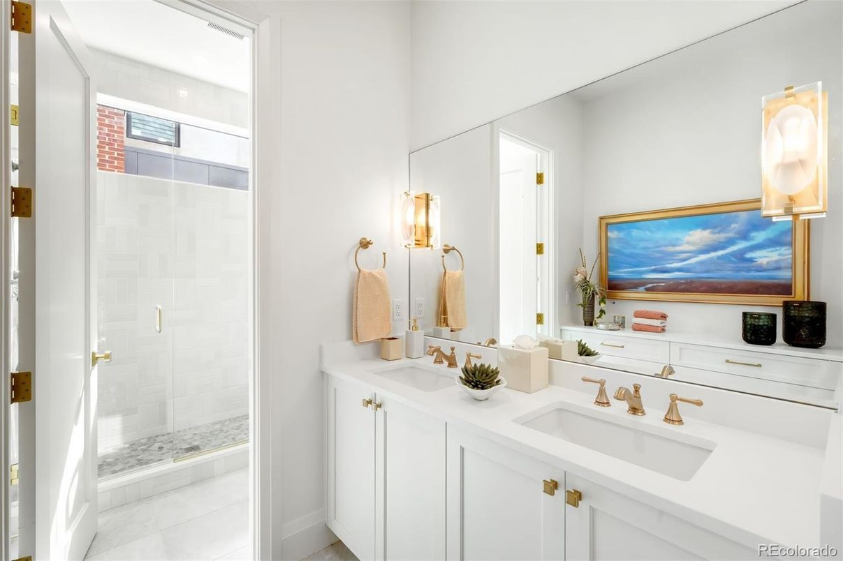 Bathroom, Dual Sink Vanities, Glass Shower, Interior