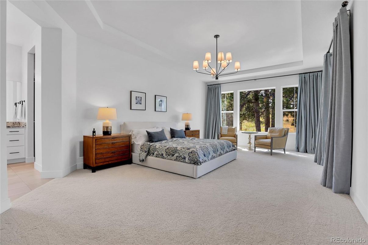 Bedroom, Chandelier, Interior
