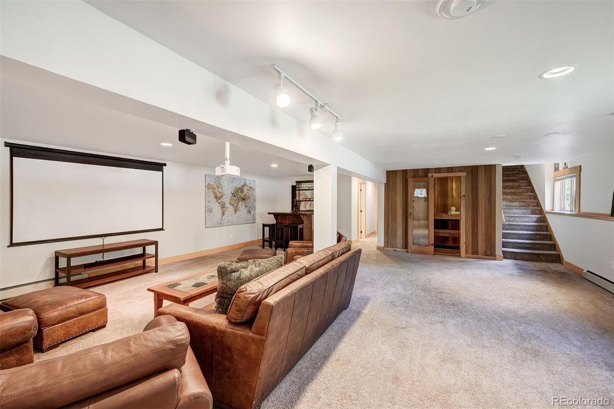 Interior, Living room, Projection Screen, Recessed Lighting