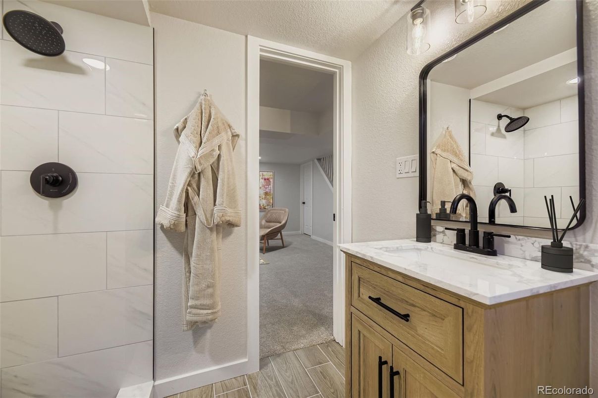 Bathroom, Interior, Wood Texture Flooring