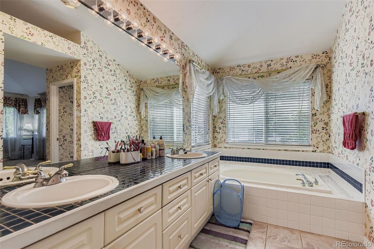 Bathroom, Dual Sink Vanities, Interior, Tile Countertops