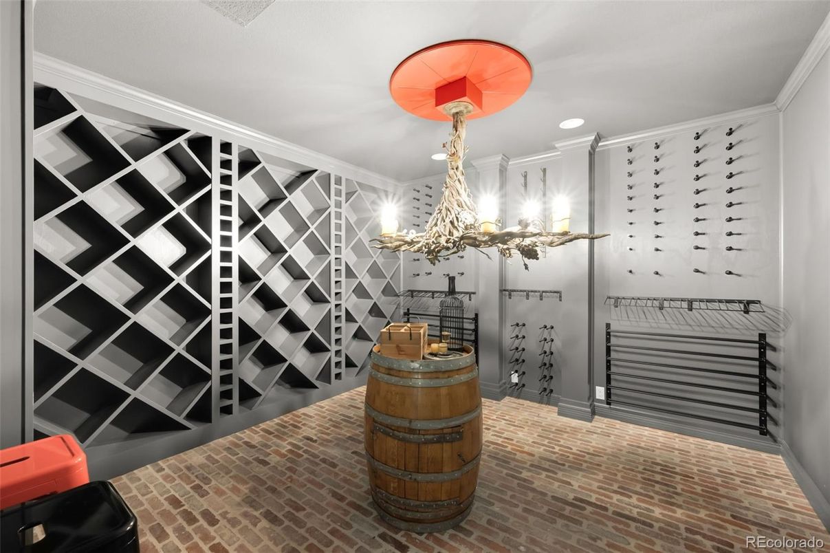 Chandelier, Interior, Recessed Lighting, Wine Storage