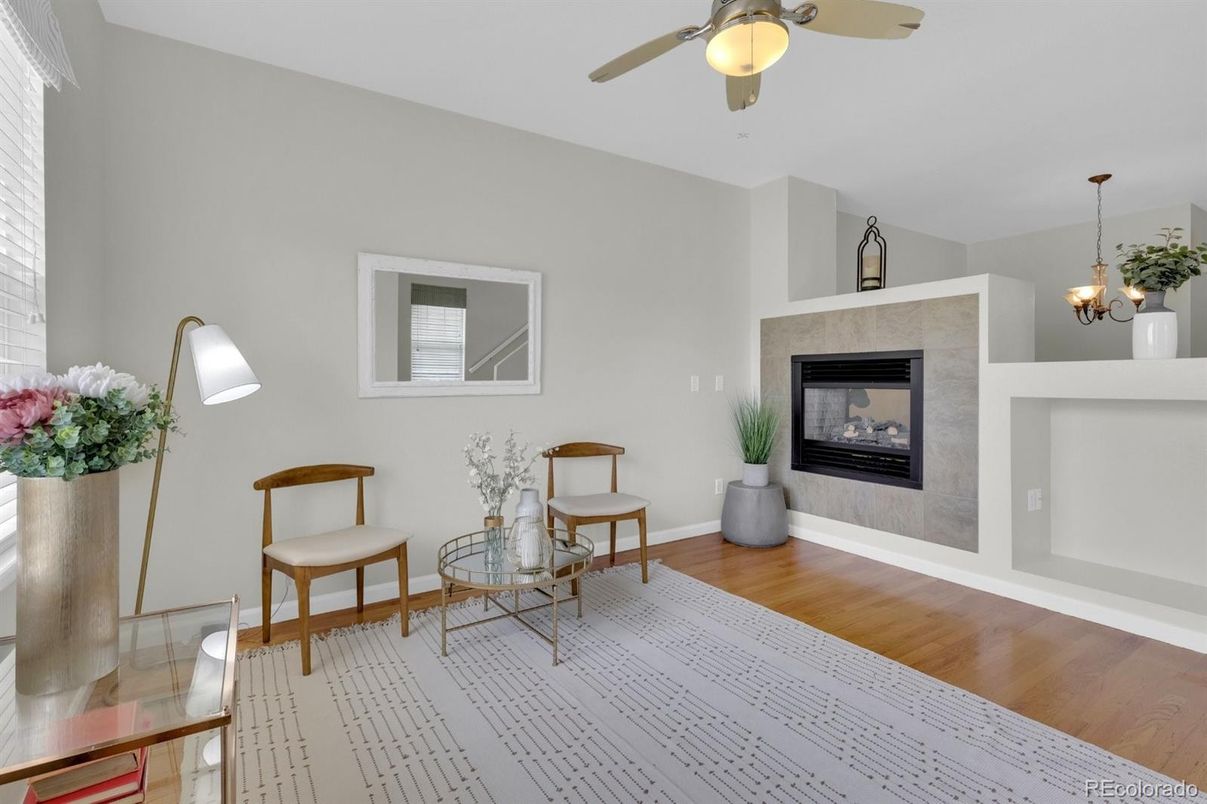 Chandelier, Fireplace, Interior, Wood Texture Flooring
