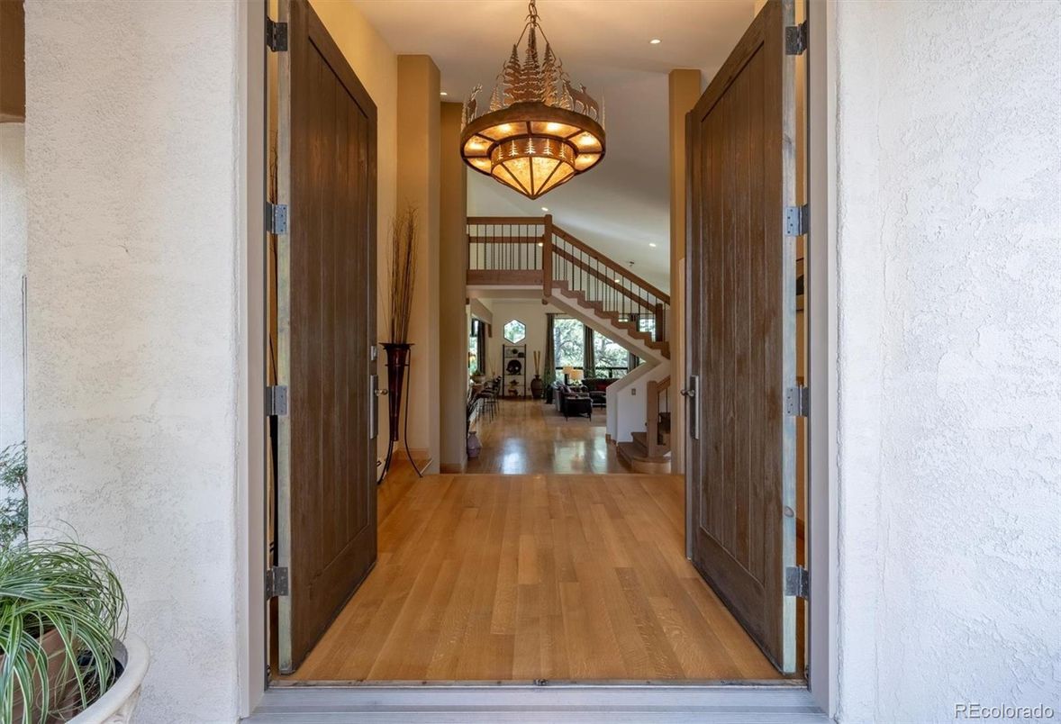 Chandelier, Interior, Recessed Lighting, Wood Texture Flooring